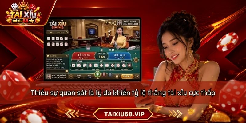 Thiếu sự quan sát là lý do khiến tỷ lệ thắng tài xỉu cực thấp